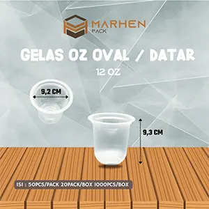 Gelas OZ Oval  Datar 12oz