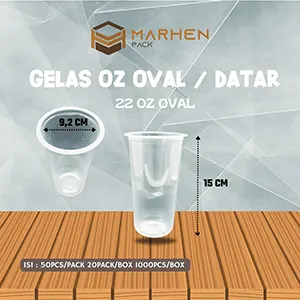 Gelas OZ Oval  Datar 22oz Oval