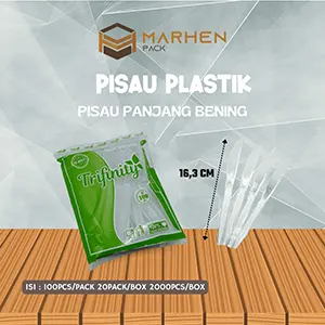 Pisau Plastik Panjang Bening