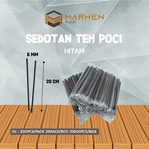 Sedotan Plastik Teh Pocci Hitam
