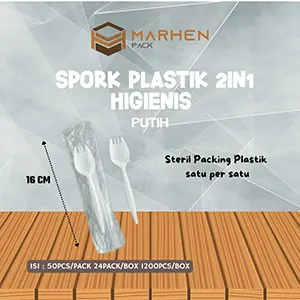 Spork Plastik 2in Higienis Bening