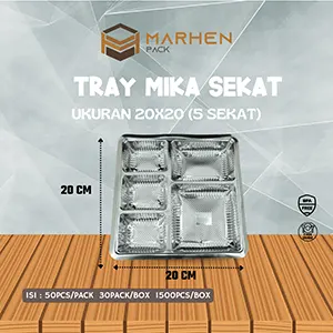 Tray Mika Sekat 5 Sekat